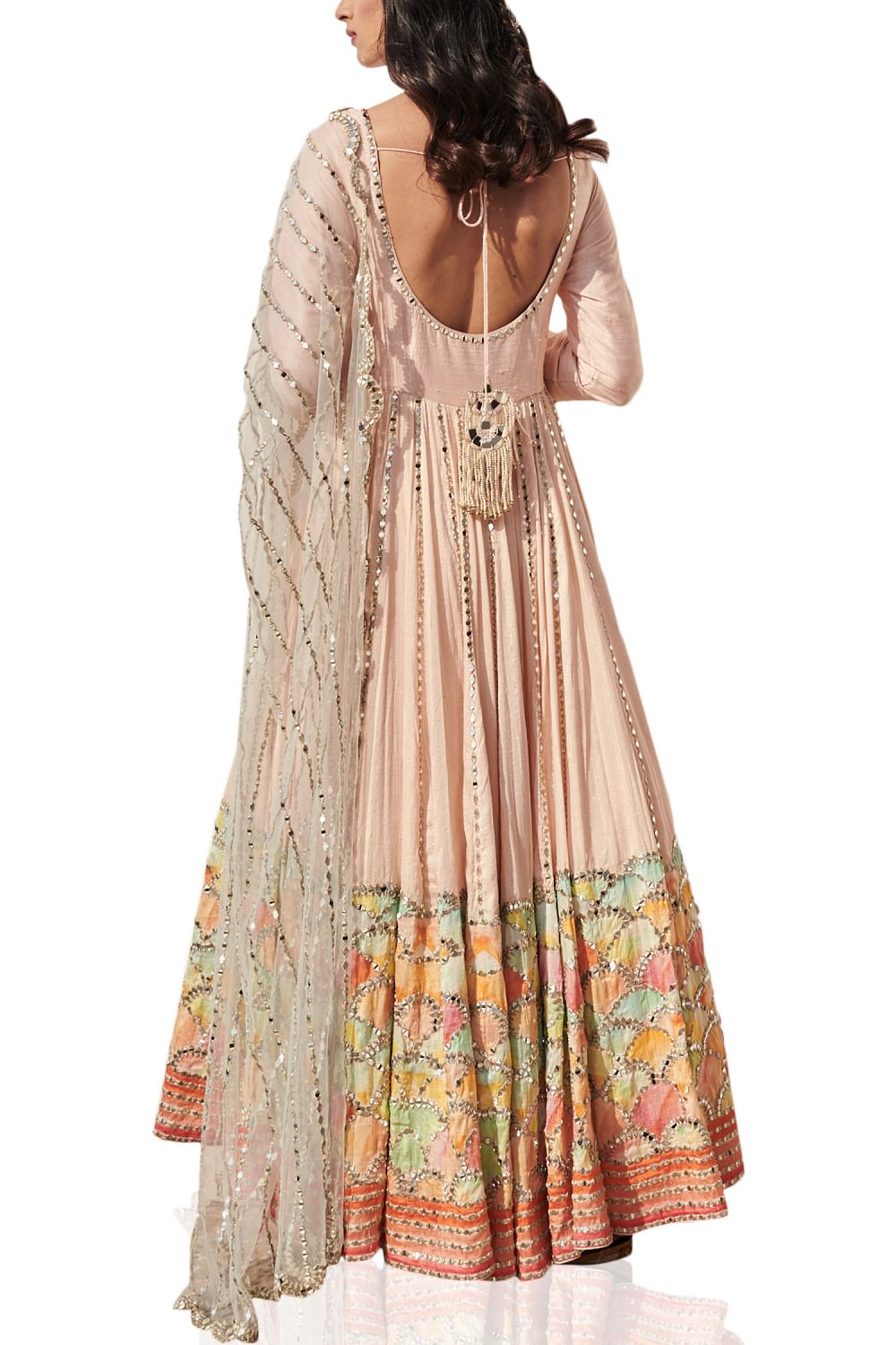 Buy Soft pink embroidered anarkali set by Abhinav Mishra at Aashni
