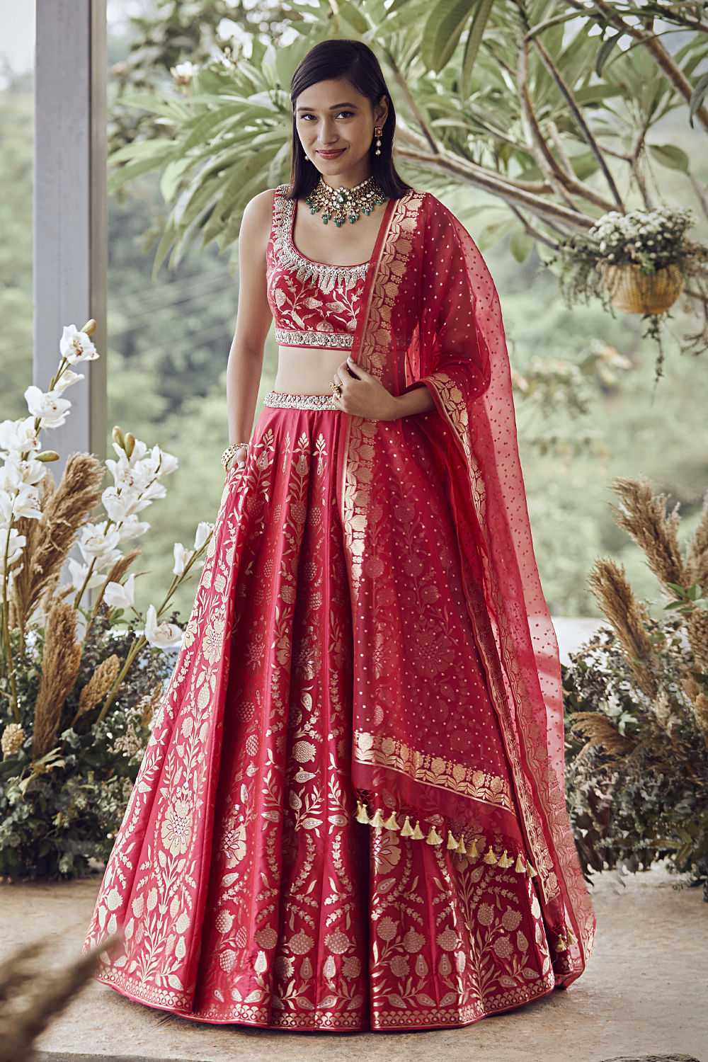 Anita dongre outlet red bridal lehenga