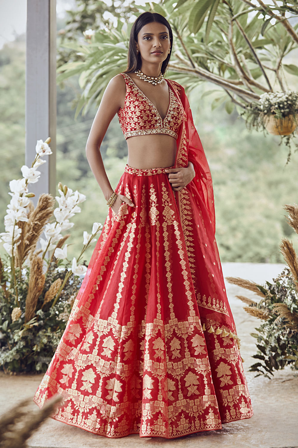 Anita dongre clearance red lehenga