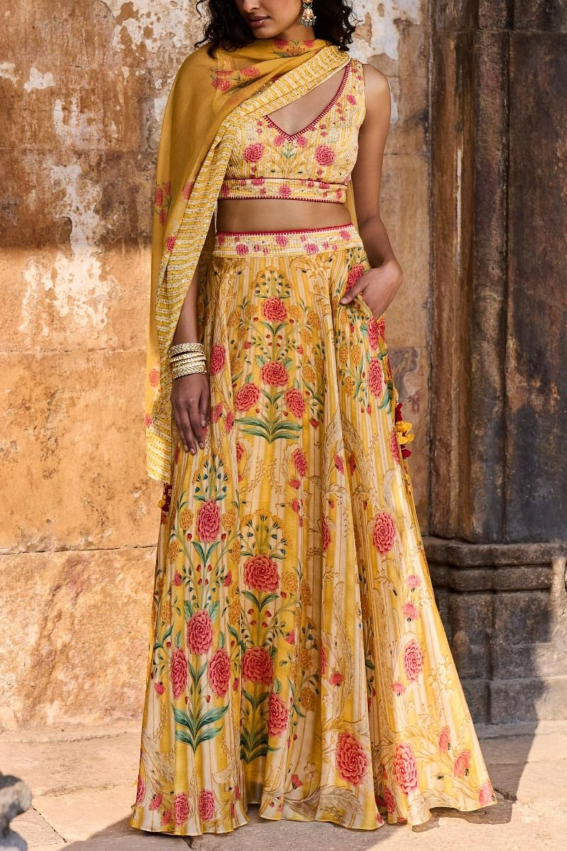 Anita dongre new arrivals yellow lehenga