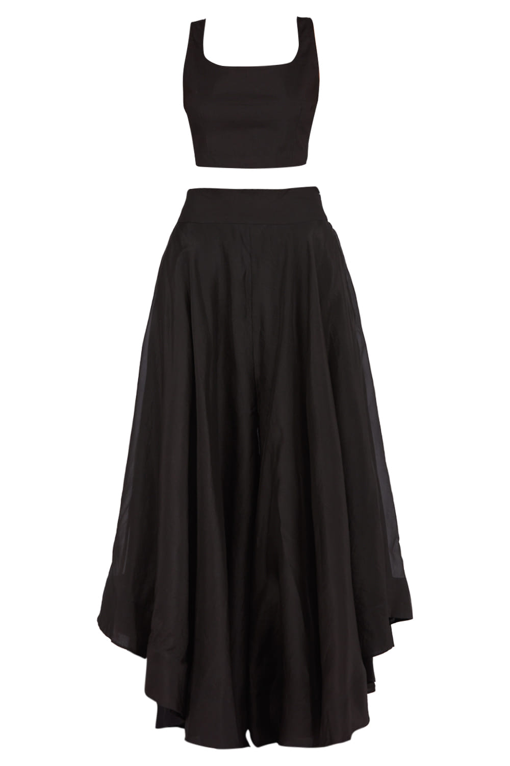 Black shirt and shawl srape set by Anamika Khanna at AASHNI+CO.