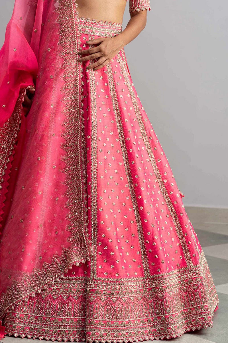 Anushree Reddy – Rose pink lehenga set – Nikaza Asian Couture