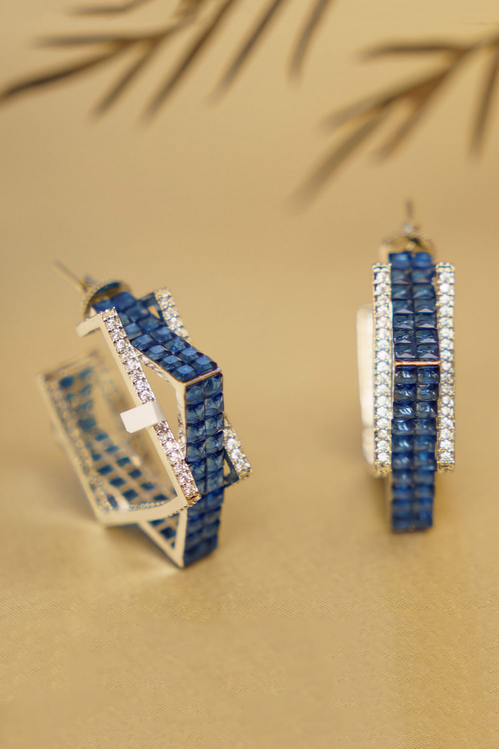 Faux diamond hoops sale