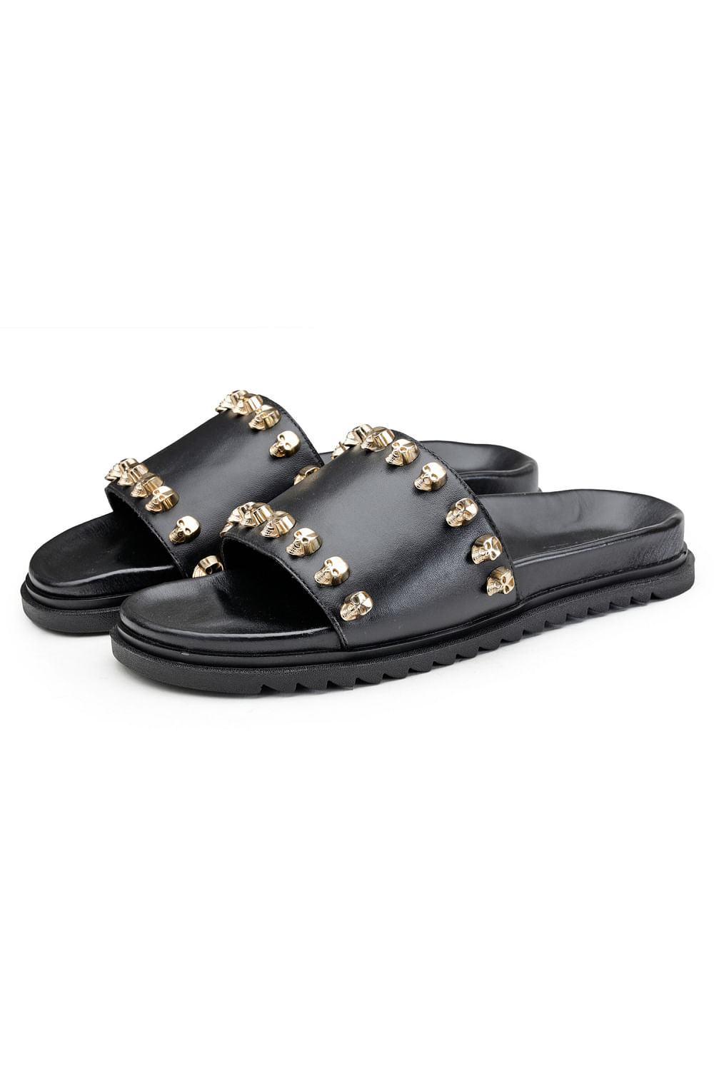 Black embellished sliders shop