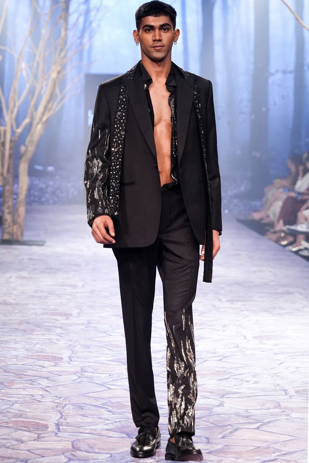 Black embroidered blazer discount
