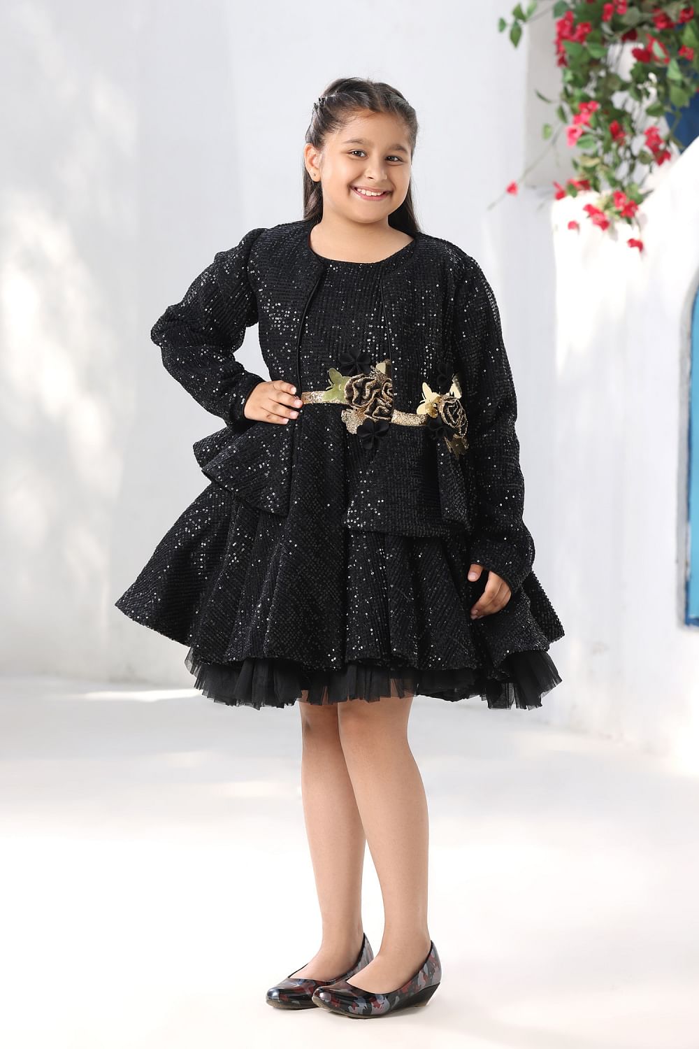 Kids black sequin jacket new arrivals