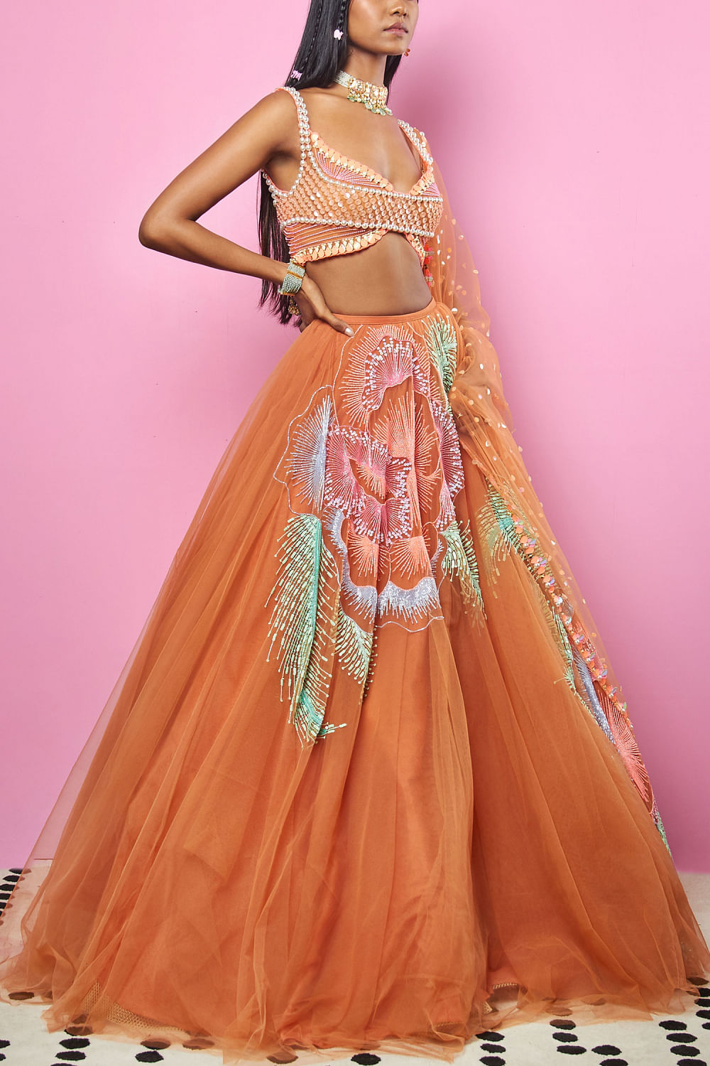 Rosette - Rose Bridal Lehenga Set – Papa Don't Preach