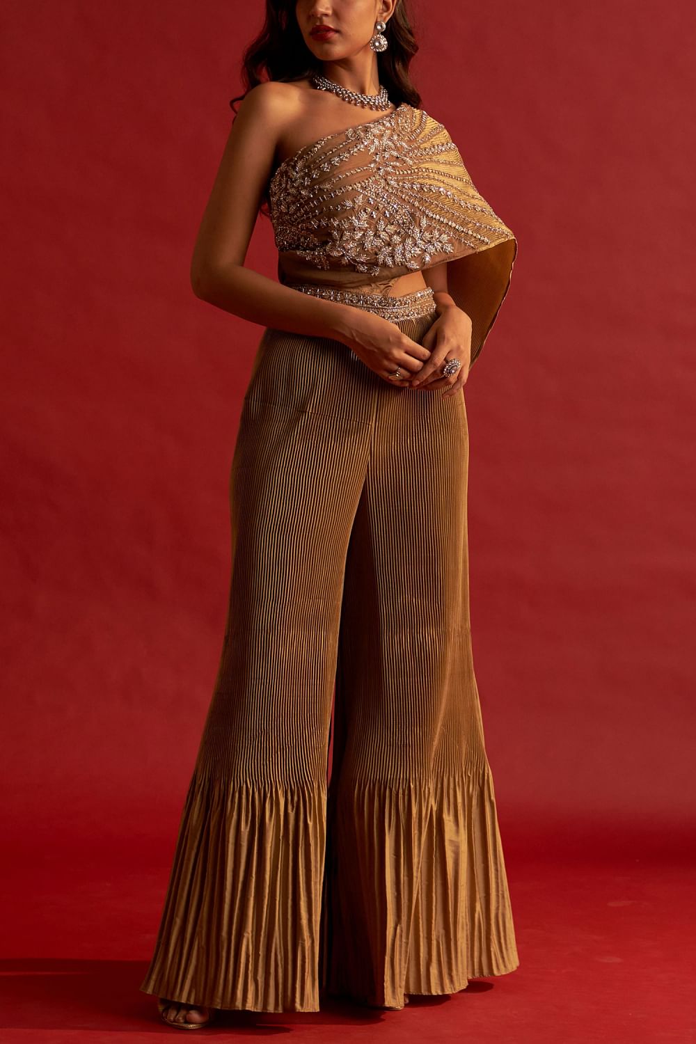 Jumpsuit dress with cutwork embroidery best sale