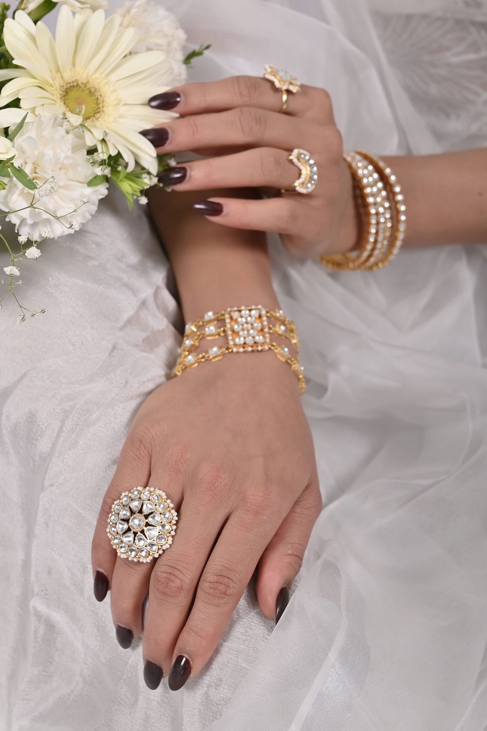 Bridal Style!!! Kundan Ring Bracelet - DIY ❤️Wedding Indian Outfits -  YouTube