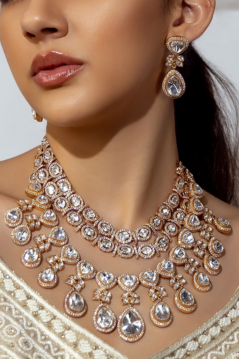 Kundan cheap layered necklace