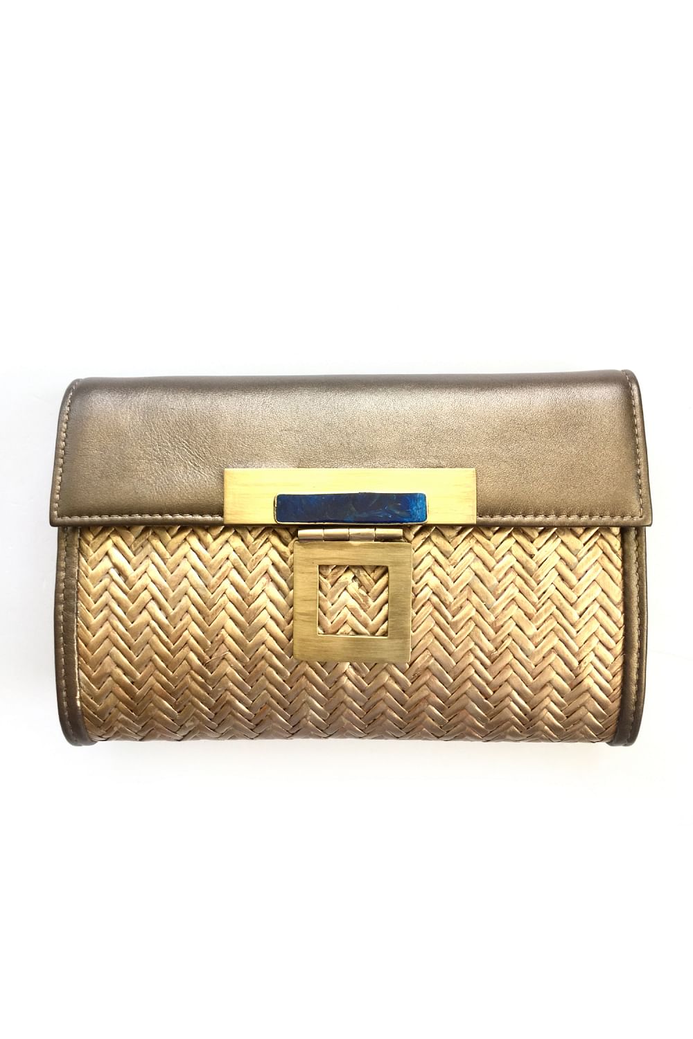 Buy Gold textured clutch by Kokommo at Aashni and Co