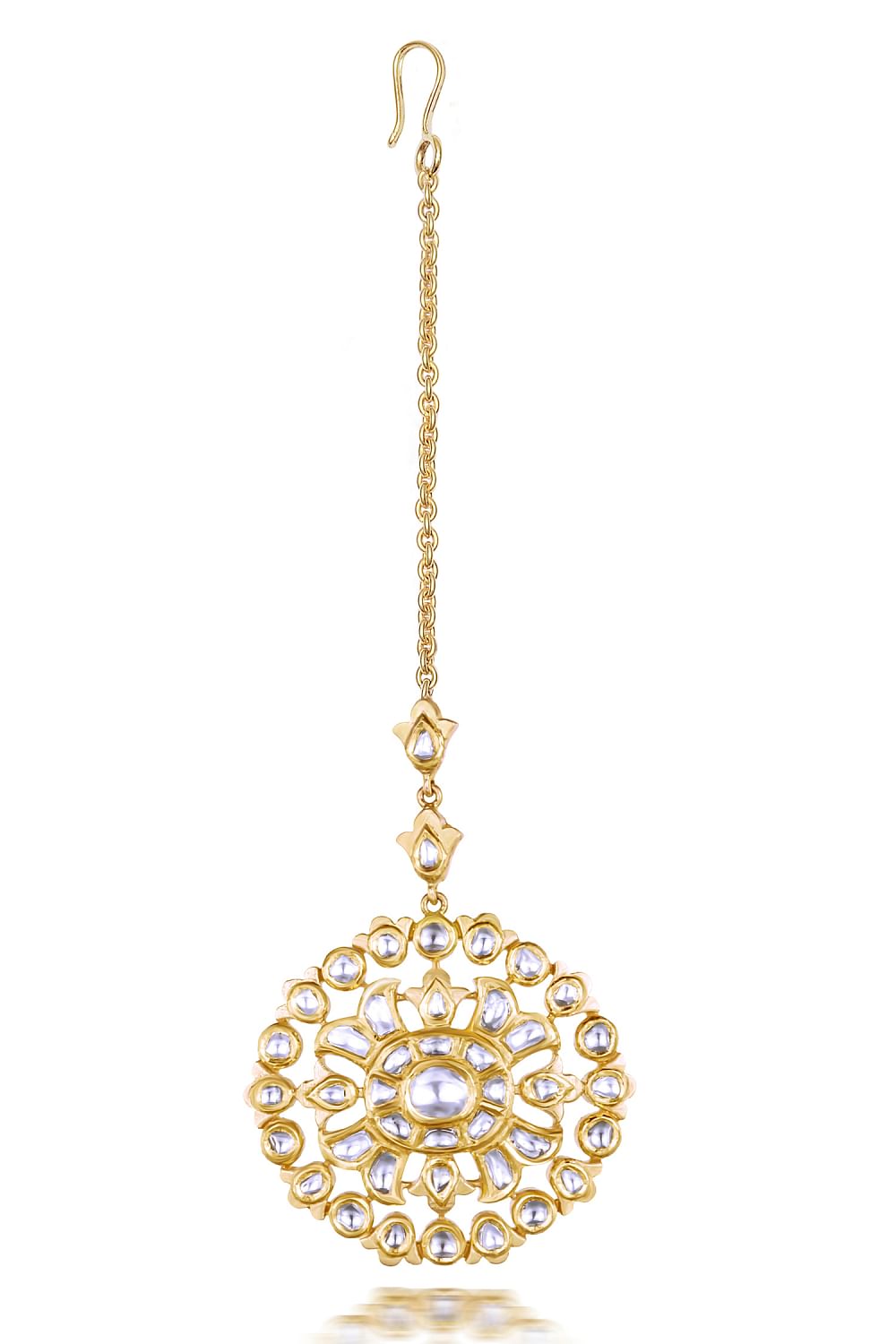 Buy Gold uncut diamond maang tikka by KAJ Fine Jewellery at Aashni