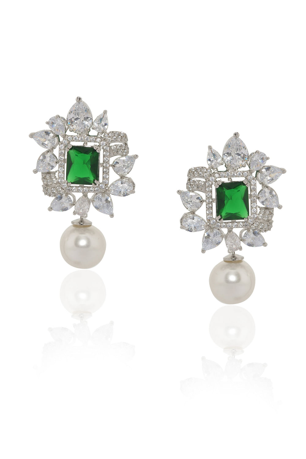 Heavy Material White American diamond earrings at Rs 2500/pair in New Delhi