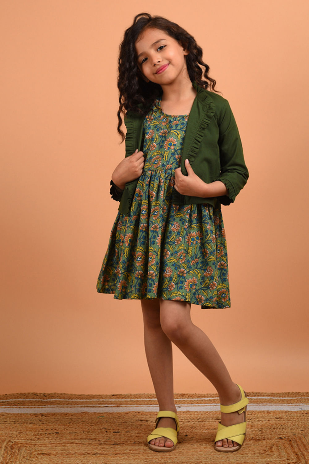 Floral dress with shrug discount