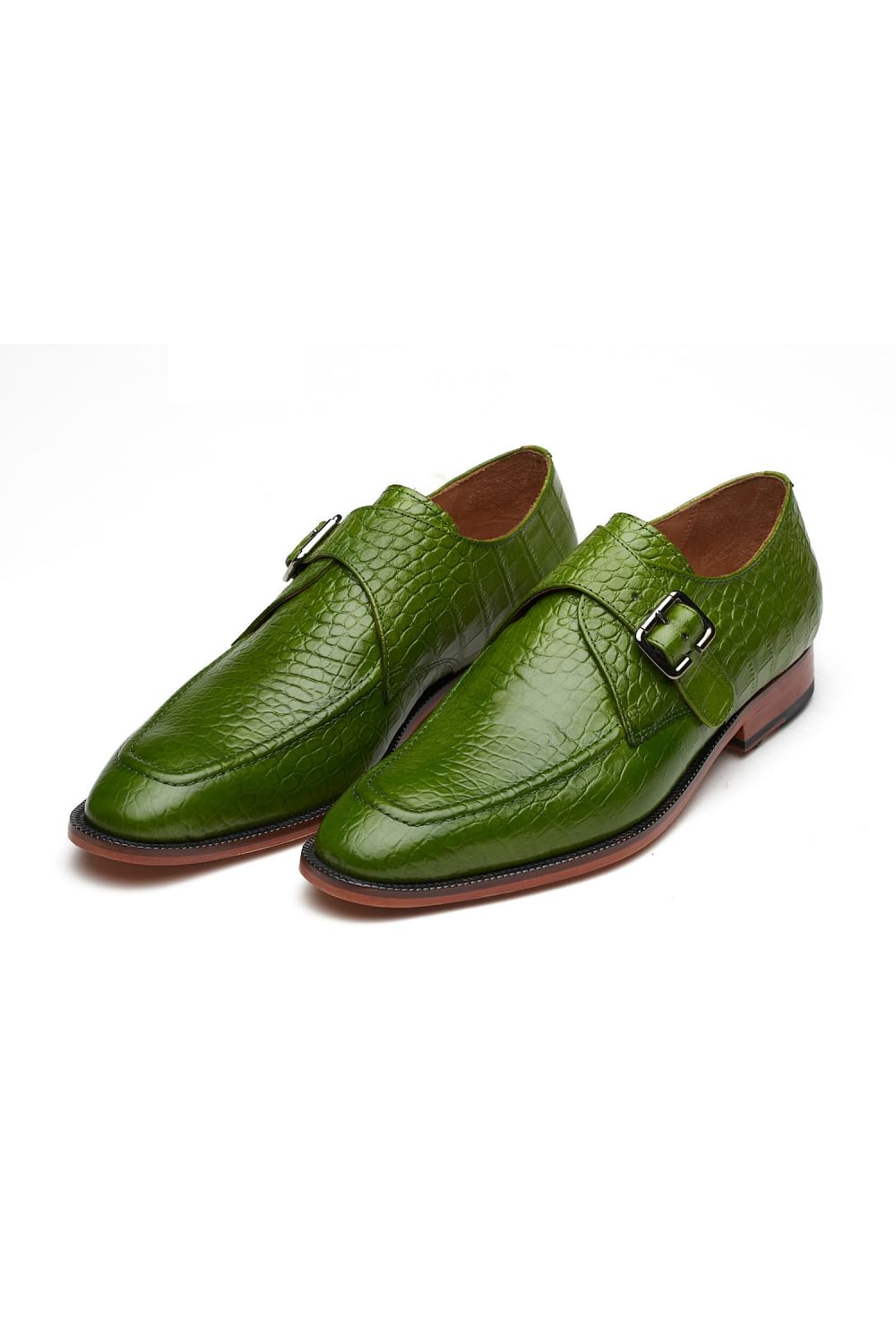 Green monk strap top