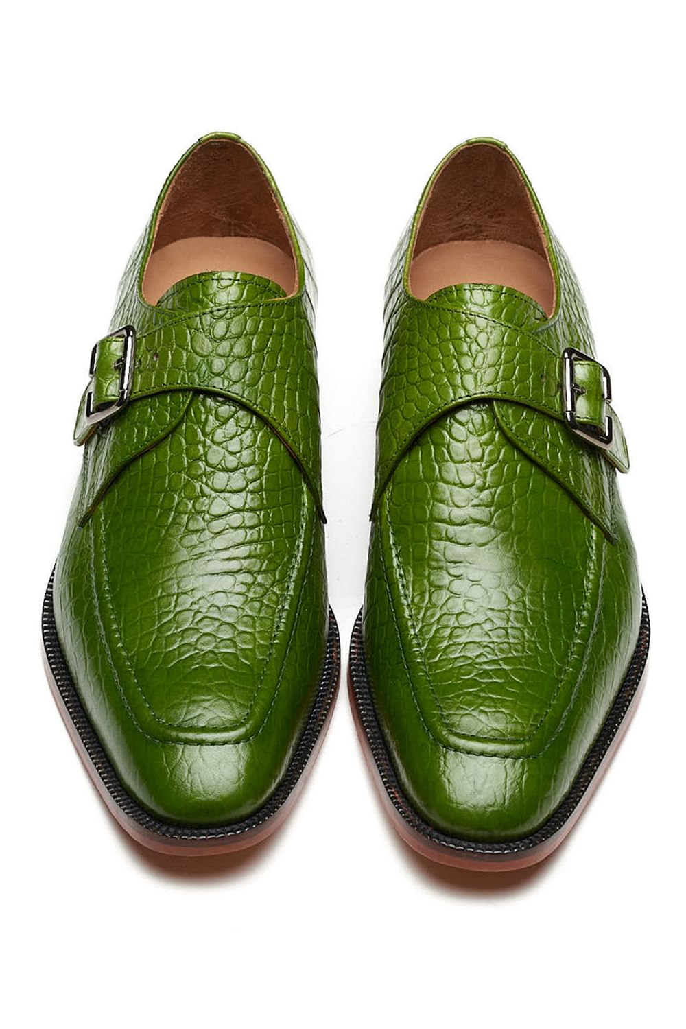 Green monk strap shoes hot sale