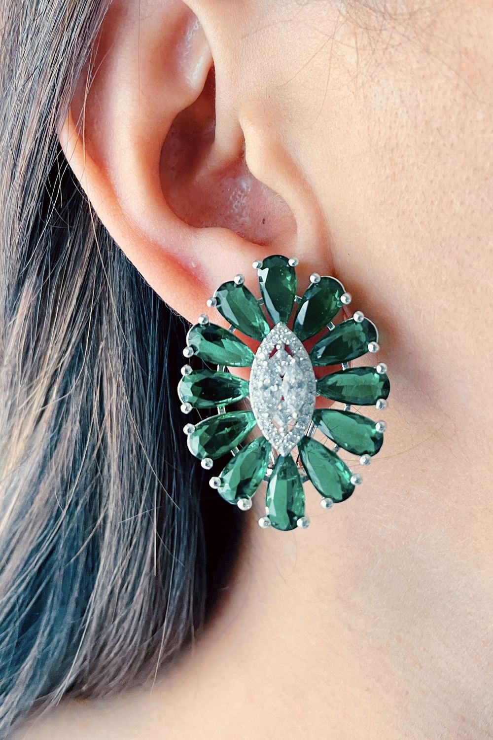 Semi precious online stud earrings