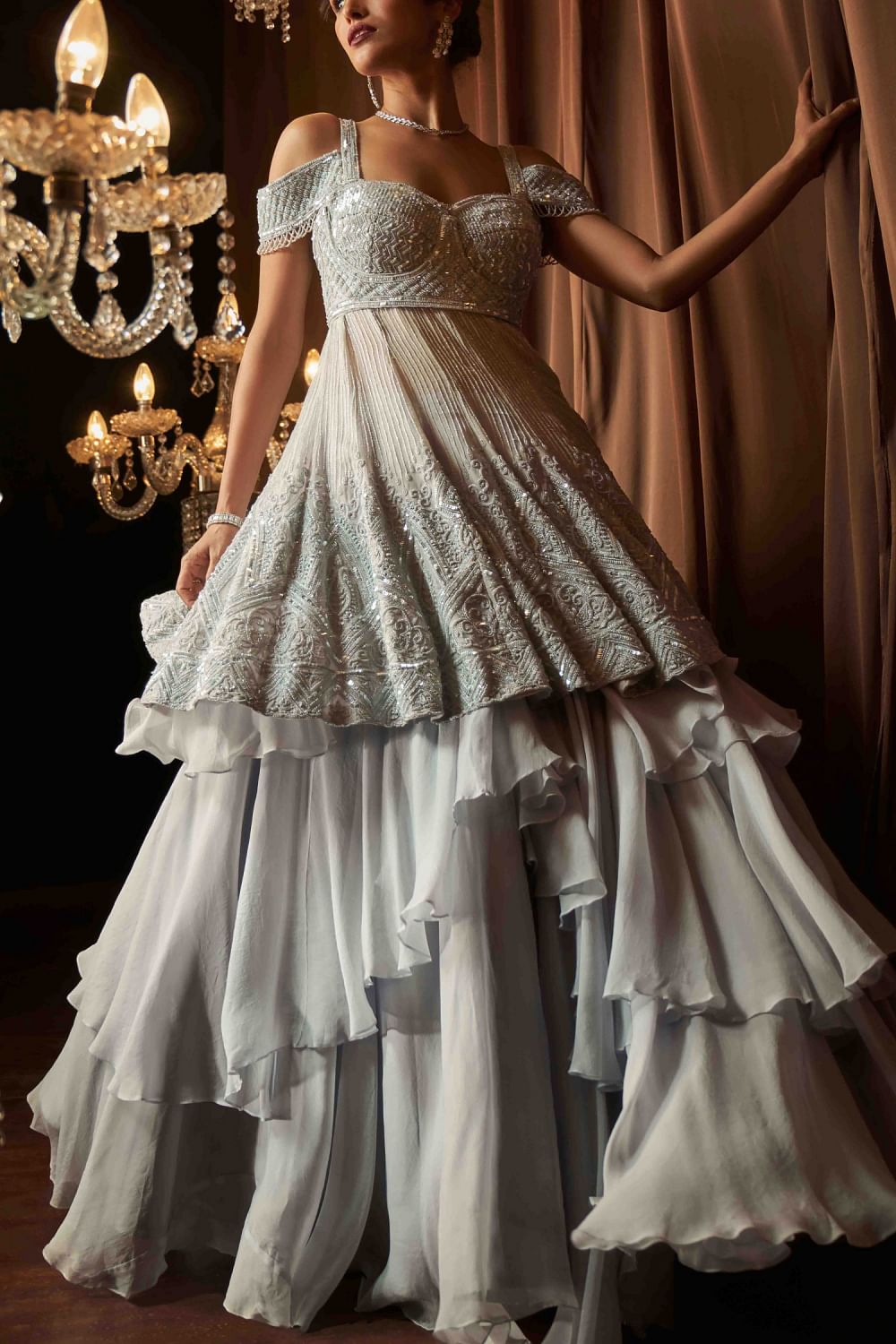 Peplum discount layered skirt