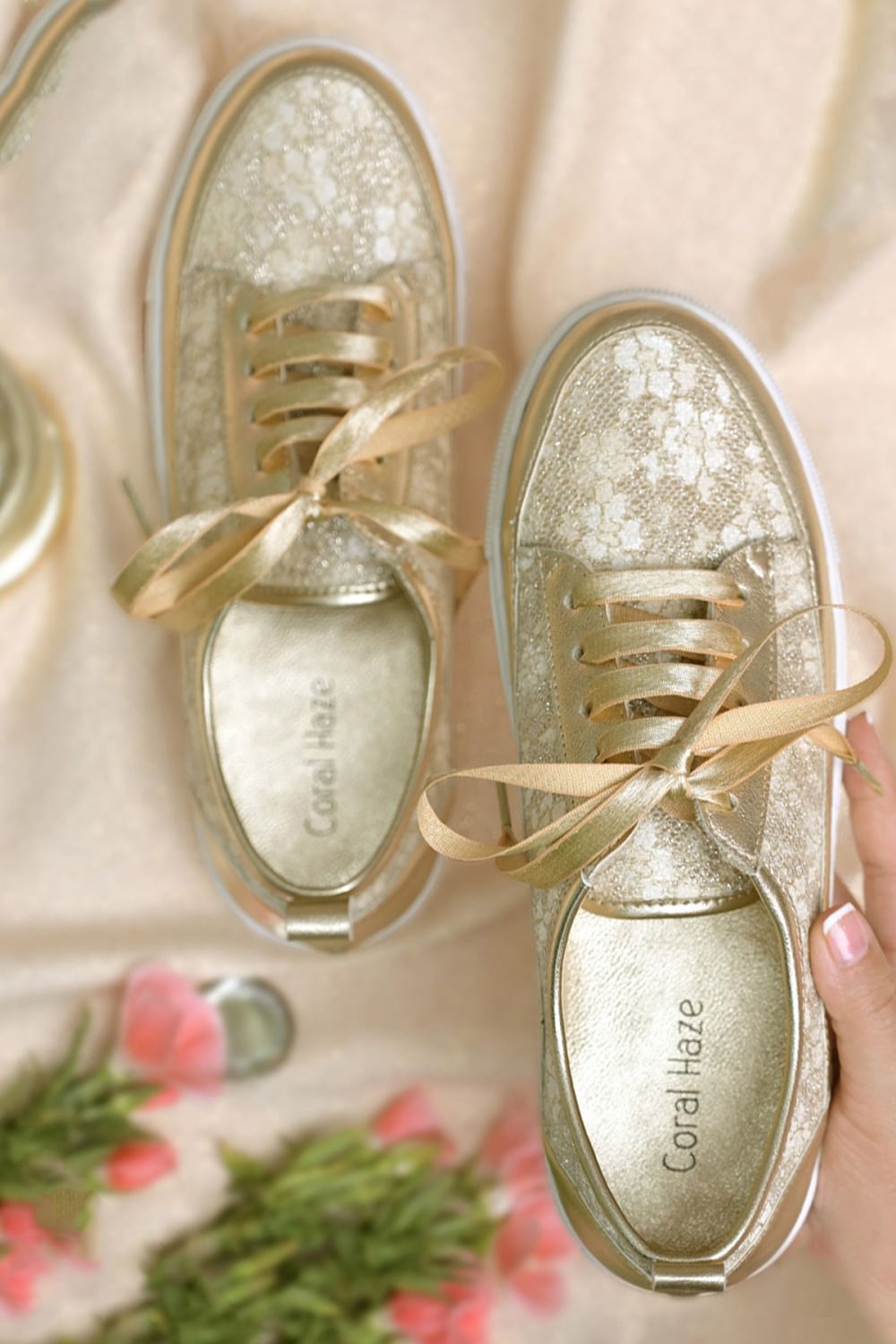 Ivory lace best sale sneakers