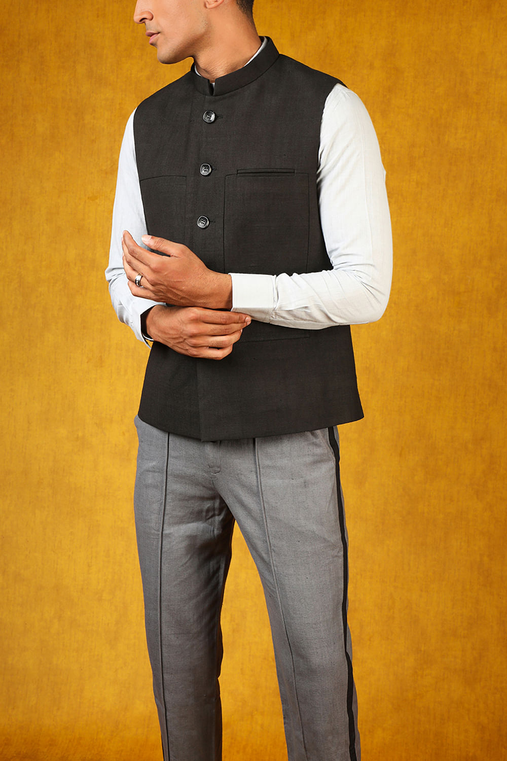 Brown Cotton Blend Modi Formal Jacket - Waist Coat [MSJ010] – The Maharaja  Store