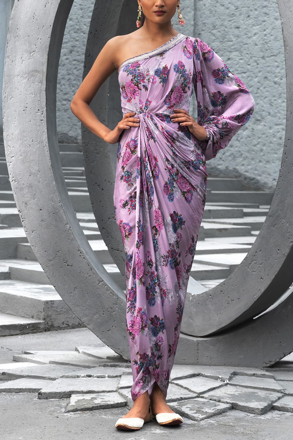 Lavender one shop shoulder dress
