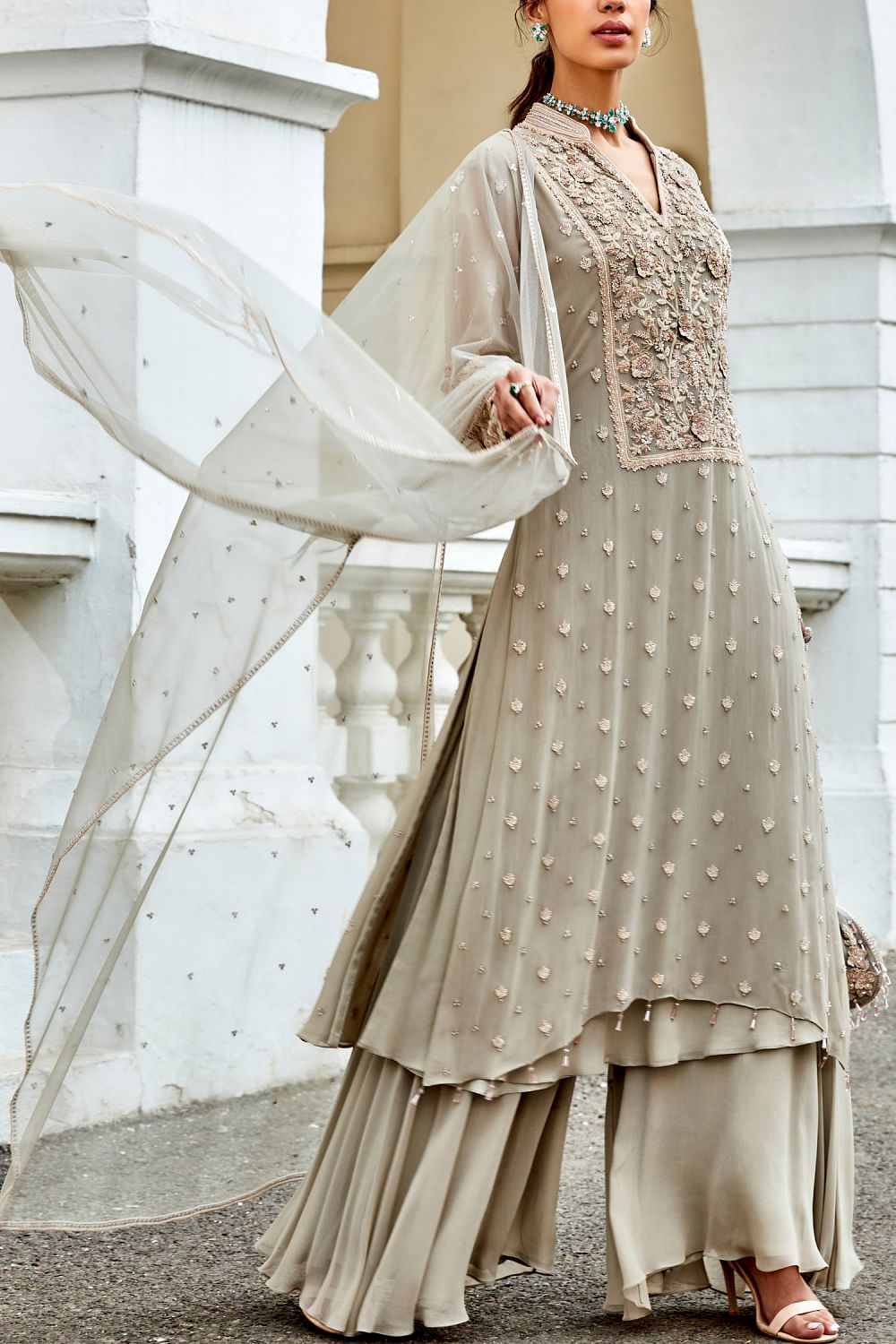 Layered sharara deals dress