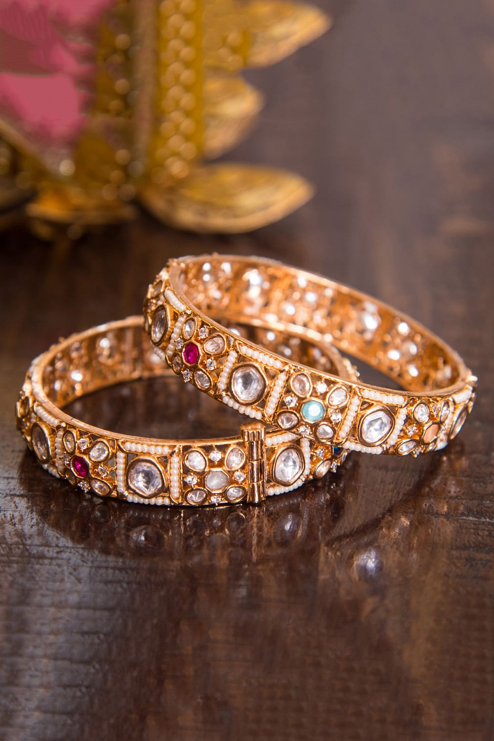 Kundan polki top bangles