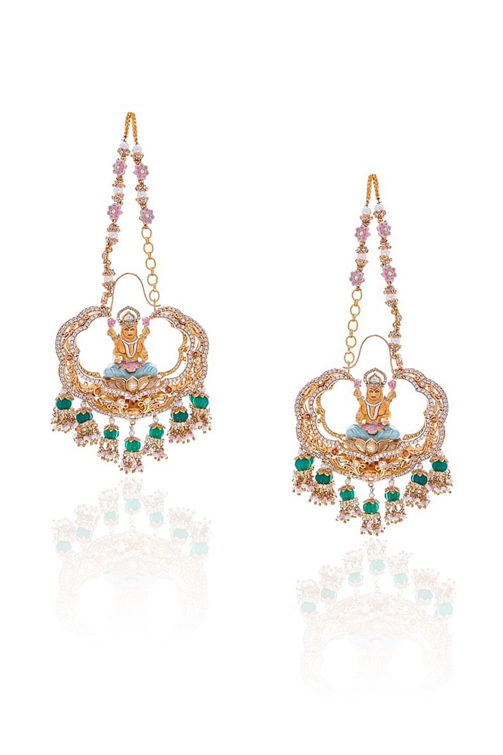 Meenakari sales hoop earrings