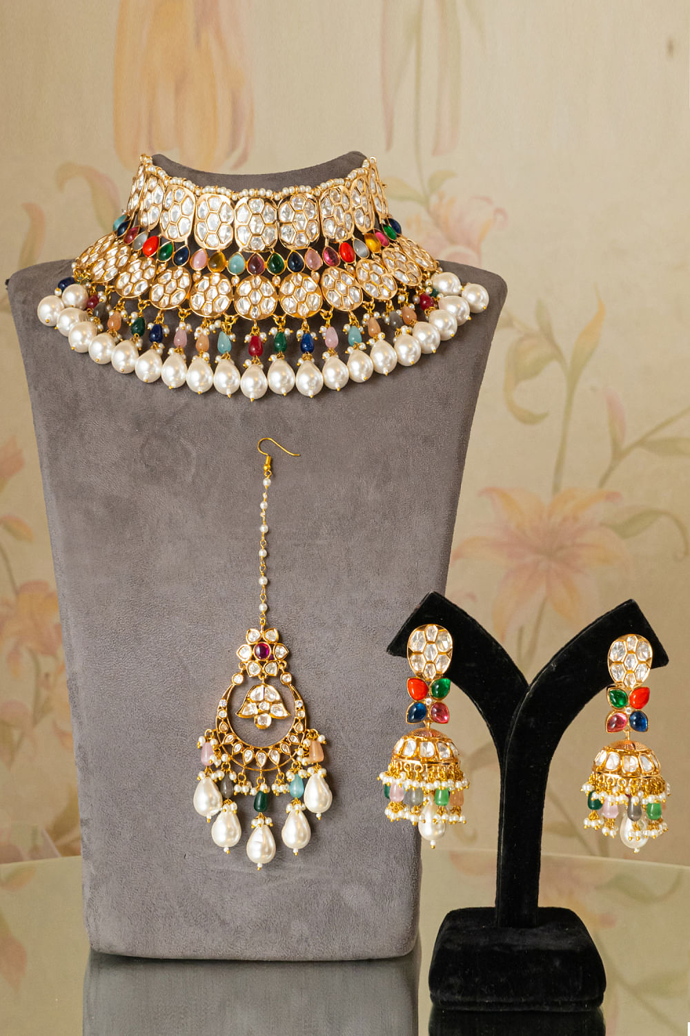 Navratan kundan shop set
