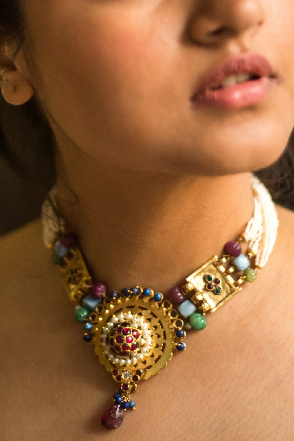 Semi precious stone new arrivals choker