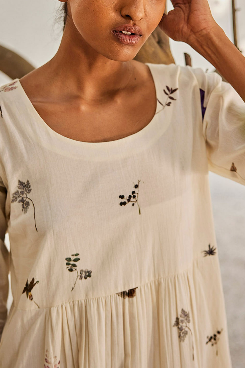 Feuille embroidered tunic dress new arrivals