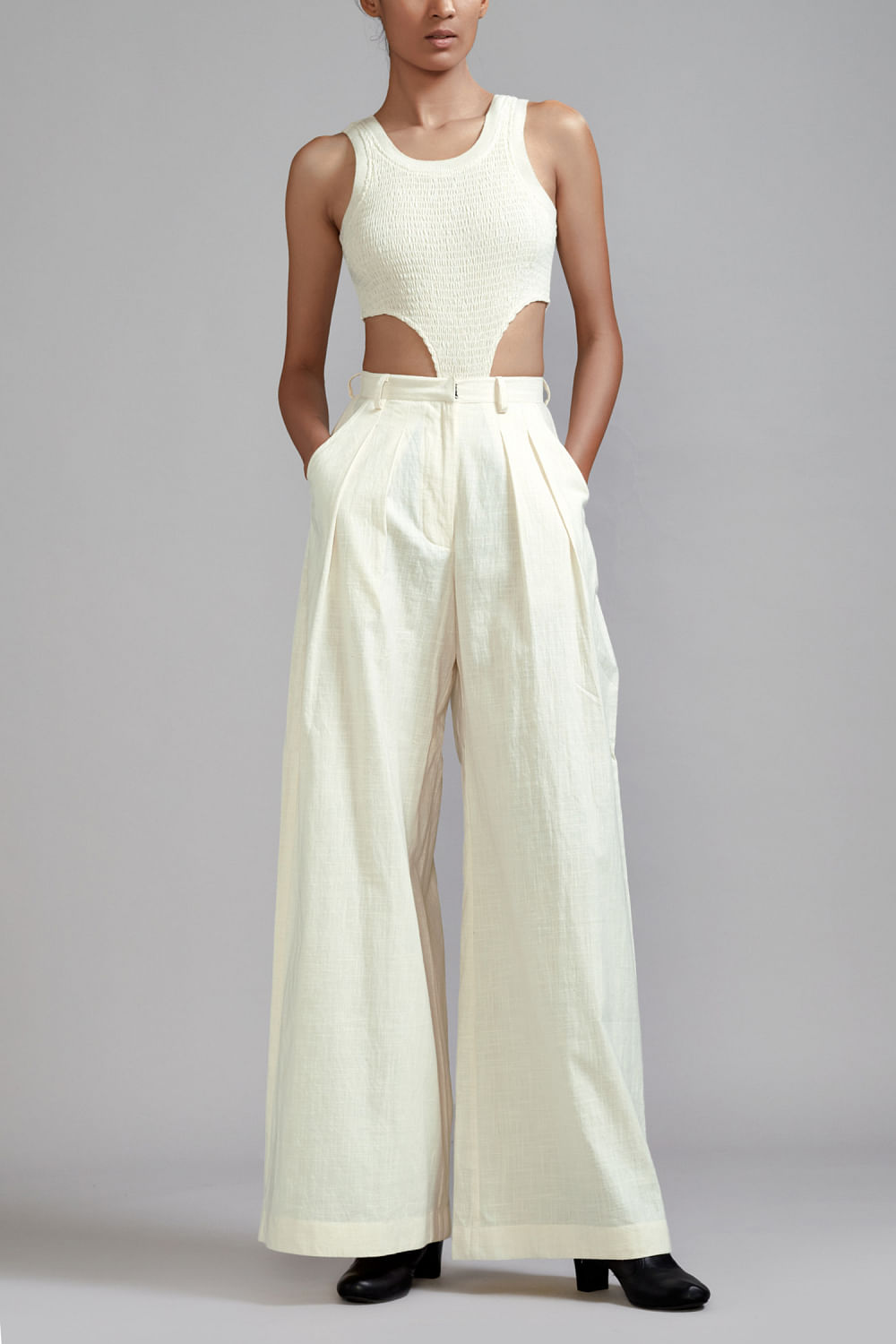 pleated wide-leg cotton trousers | MARANT | Eraldo.com