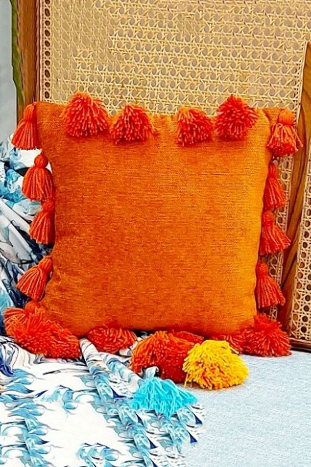 Orange tassel pillow discount