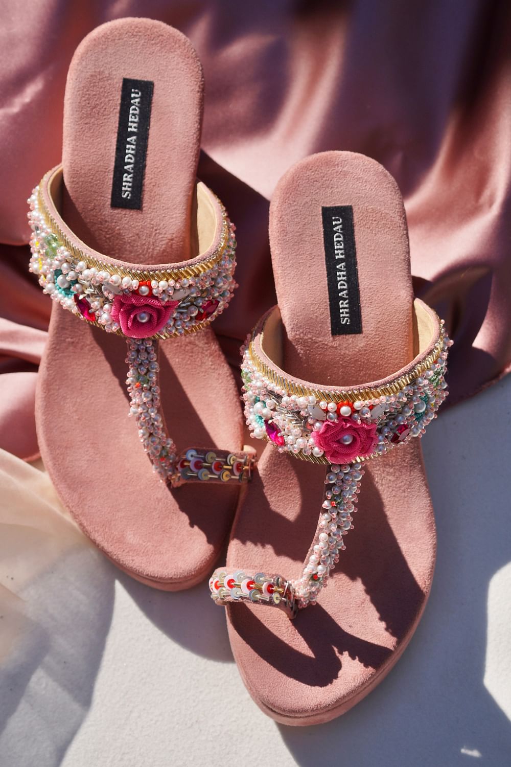 Floral platform on sale wedges