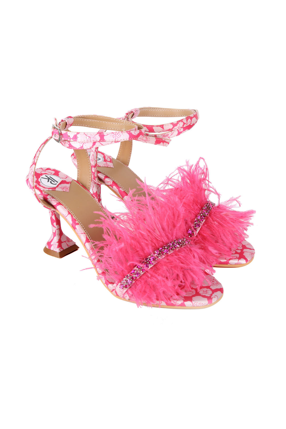AZALEA WANG CLEASBY FEATHER SANDAL IN PINK