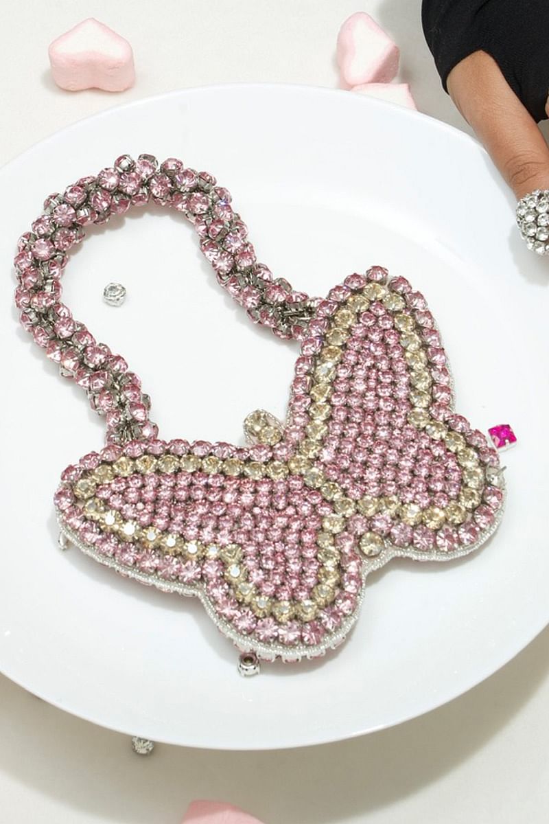 Pink butterfly bag online