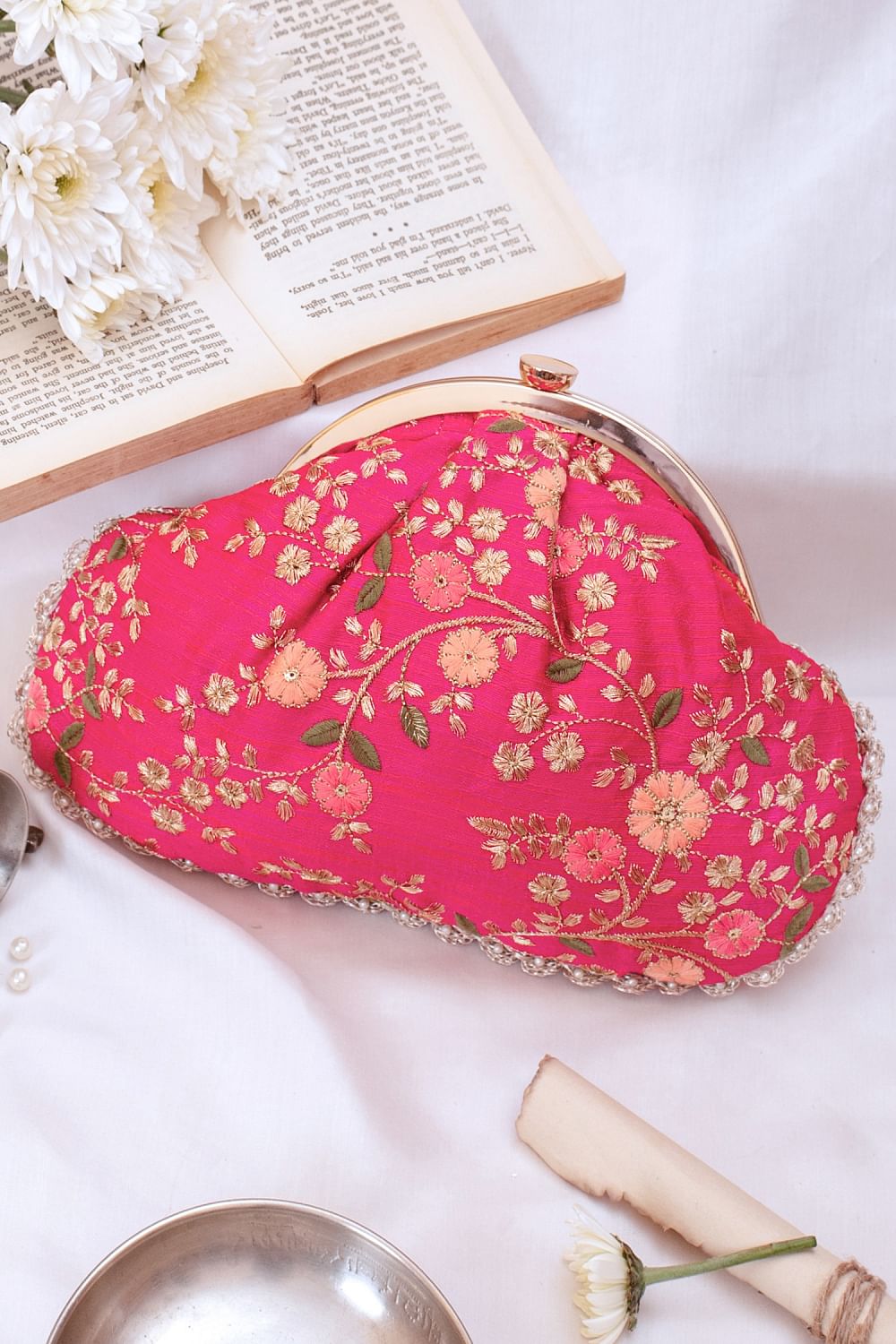 Floral embroidered 2025 purse