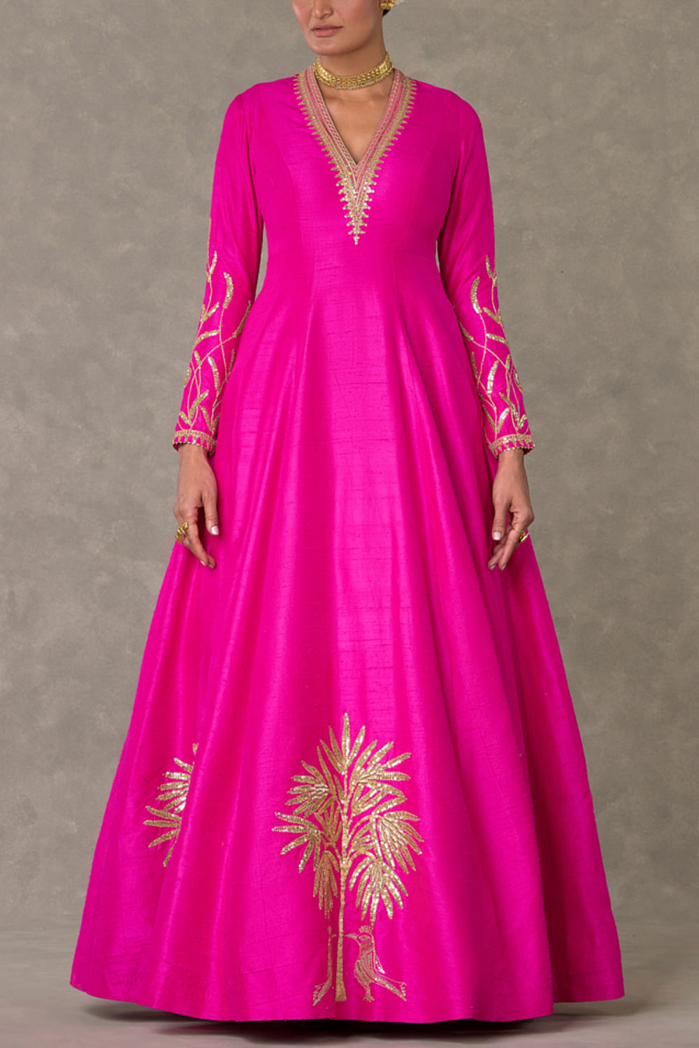 Ethnic Gowns | Rani pink Ethnic Gown | Freeup