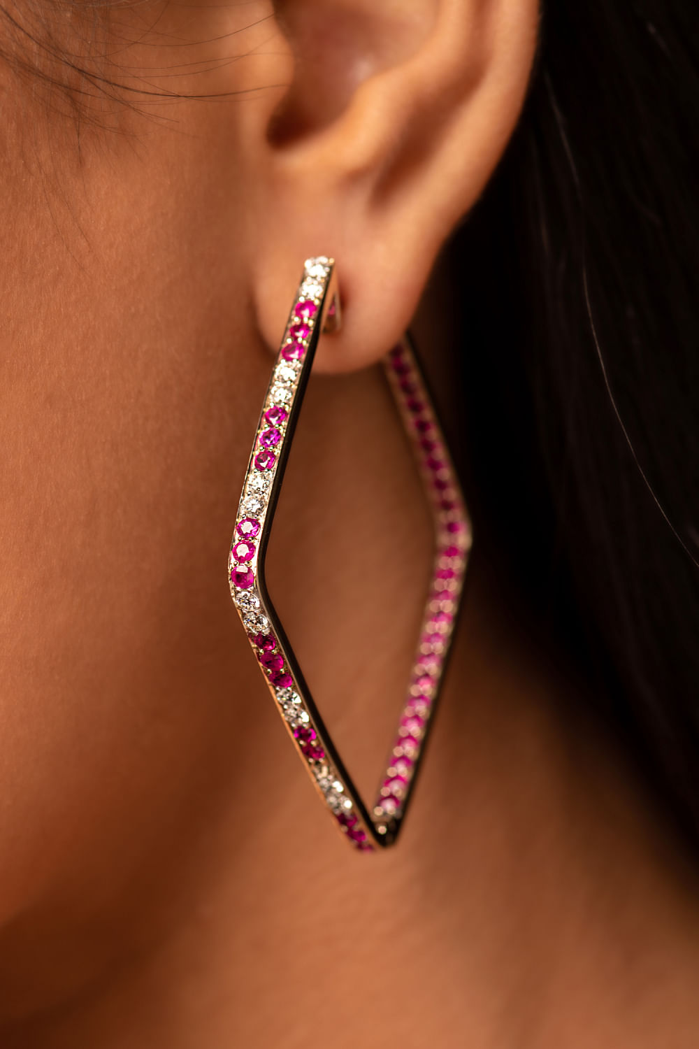 Rhombus shaped hotsell hoop earrings