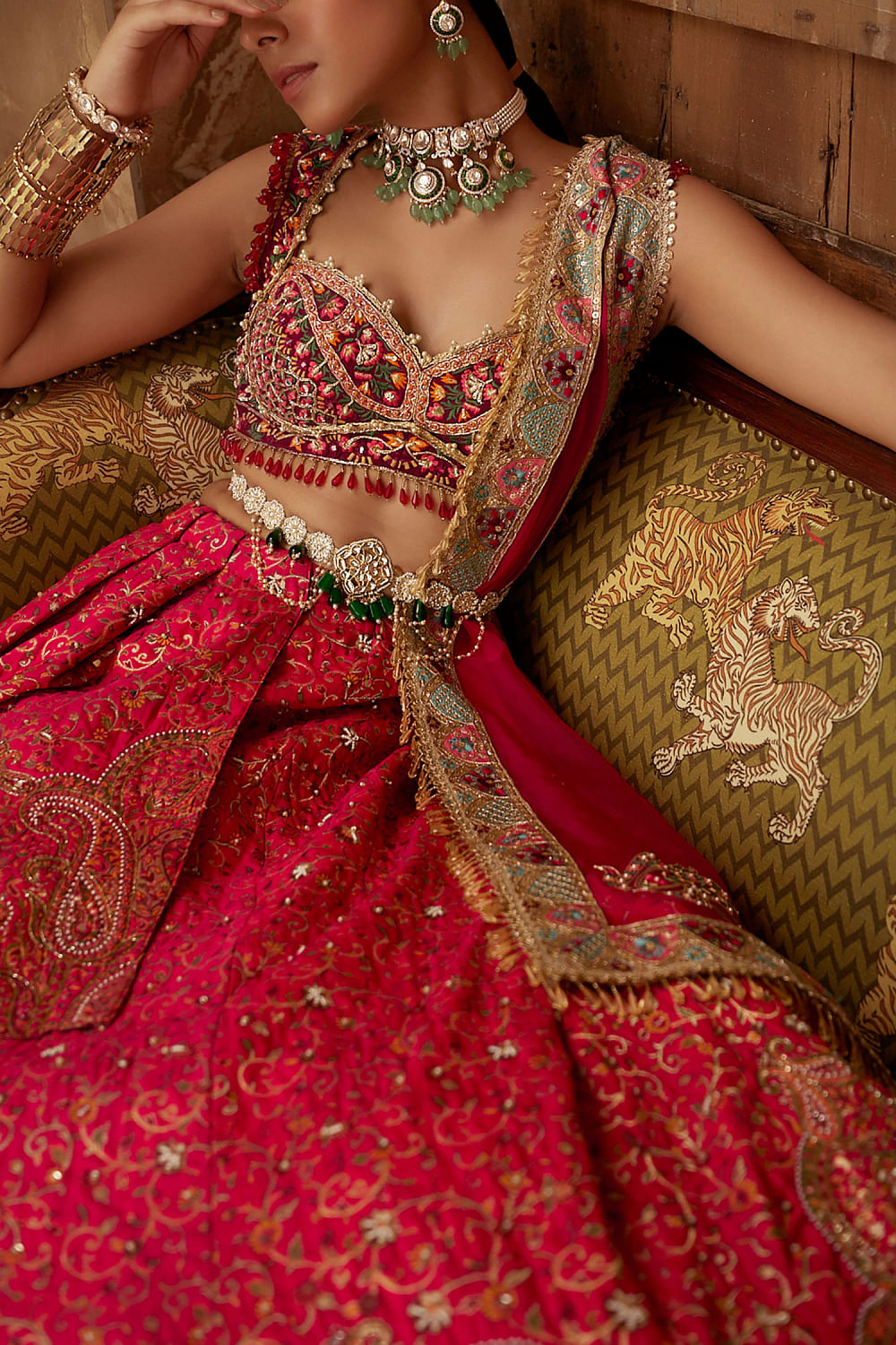 Jamawar lehenga style store