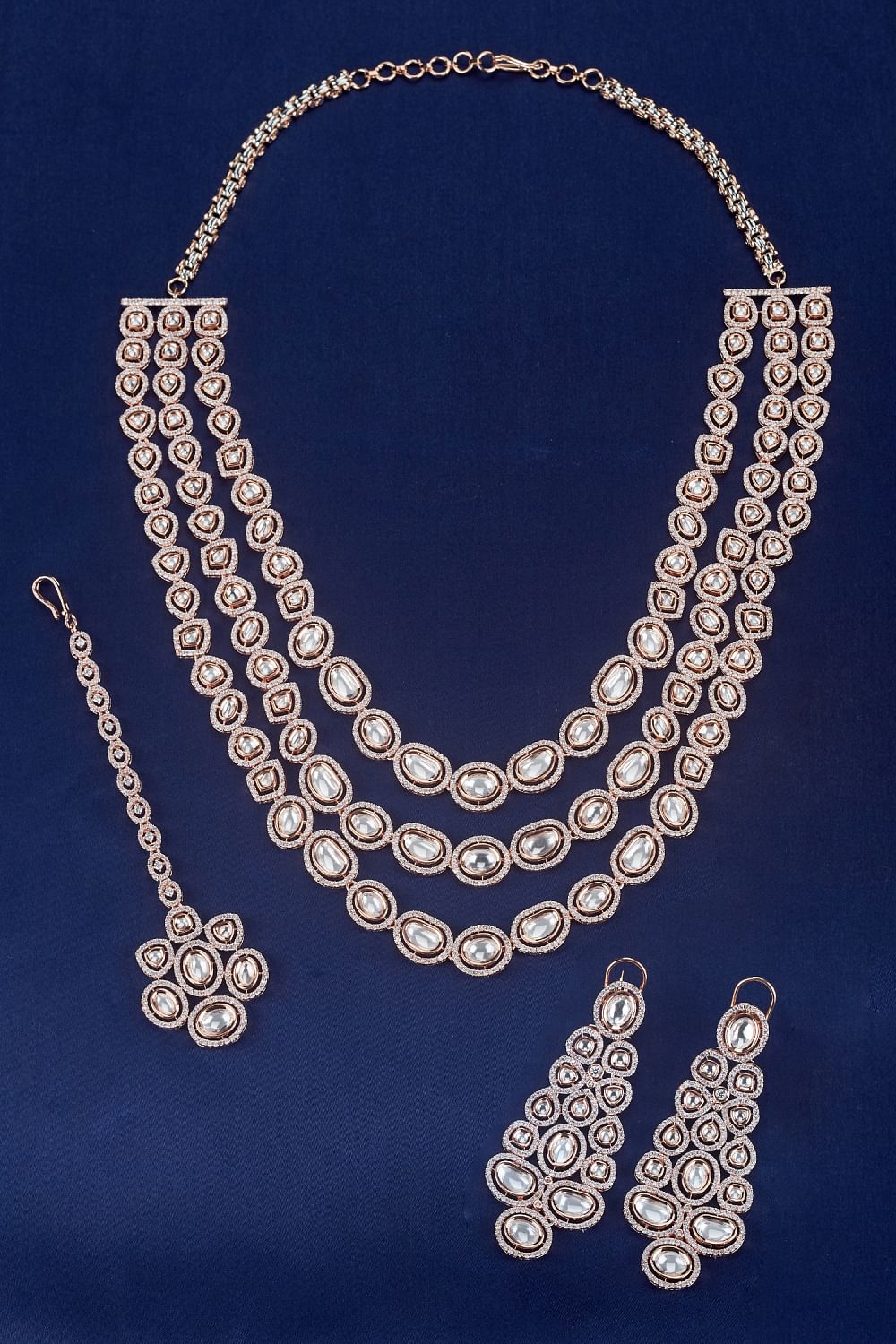 Rose gold clearance layered necklace set