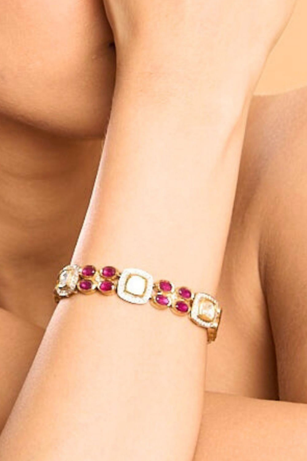 14K Yellow Gold Natural Ruby and Diamond Bracelet, Ruby Bracelet | eBay