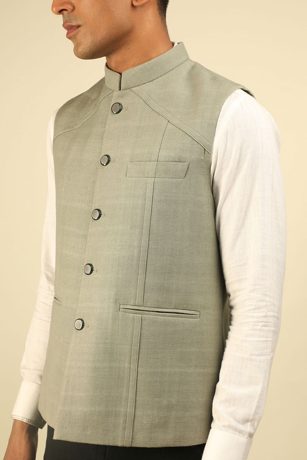 Buy online Orange Khadi Nehru Jacket from Jackets for Men by Lee Marc for  ₹1359 at 55% off | 2024 Limeroad.com