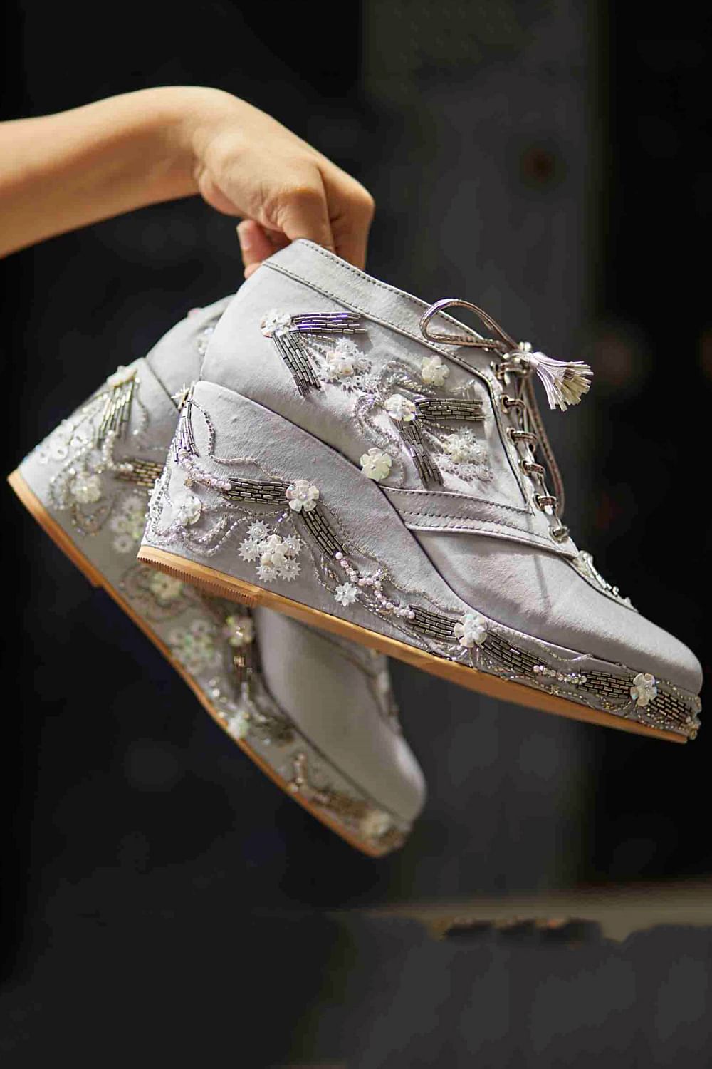 Silver clearance sneaker wedges