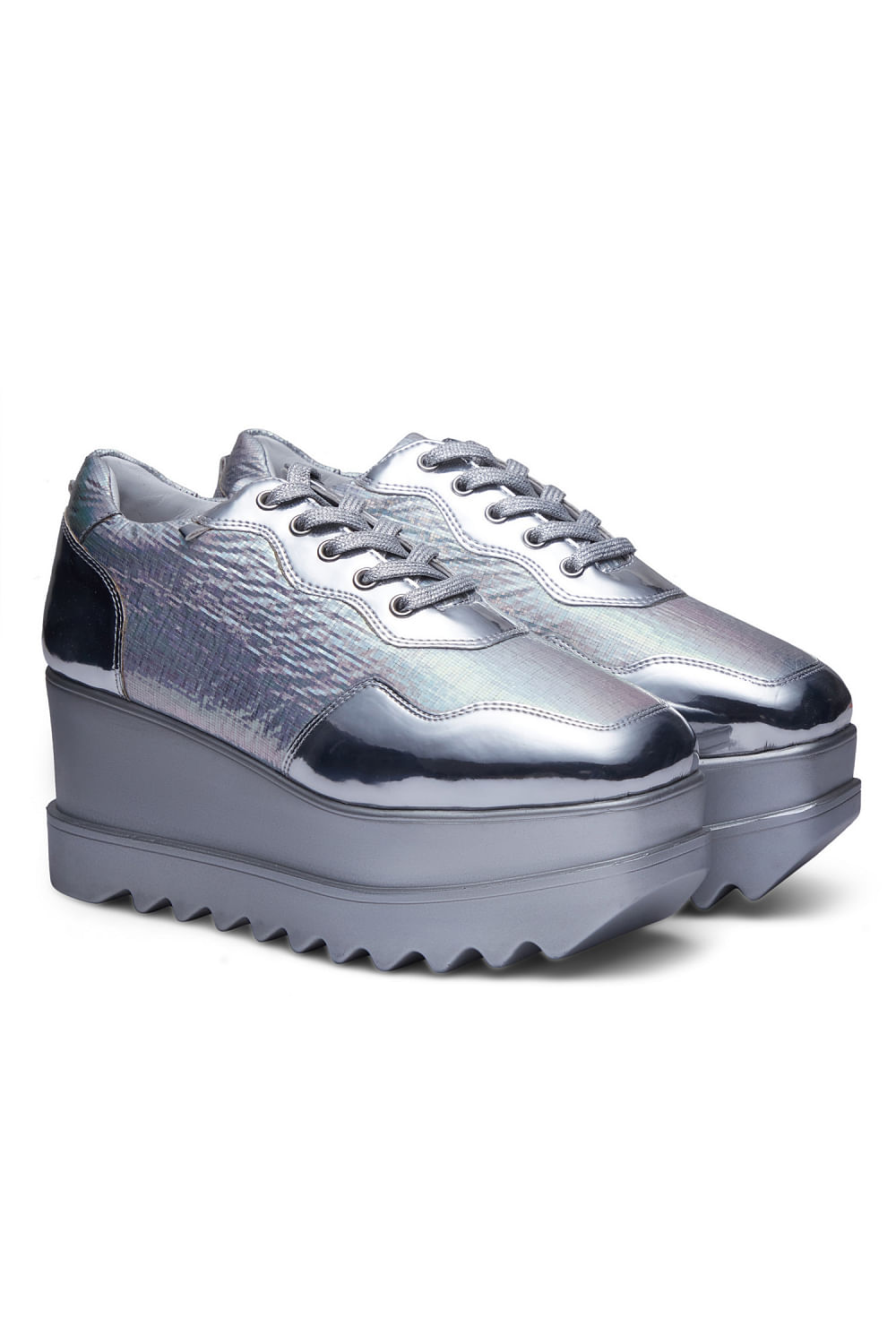 Silver wedge tennis shoes on sale