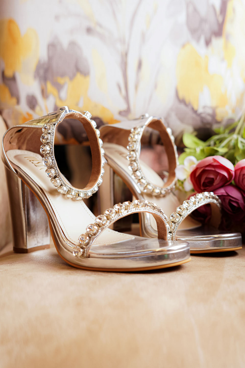 Silver deals stone heels