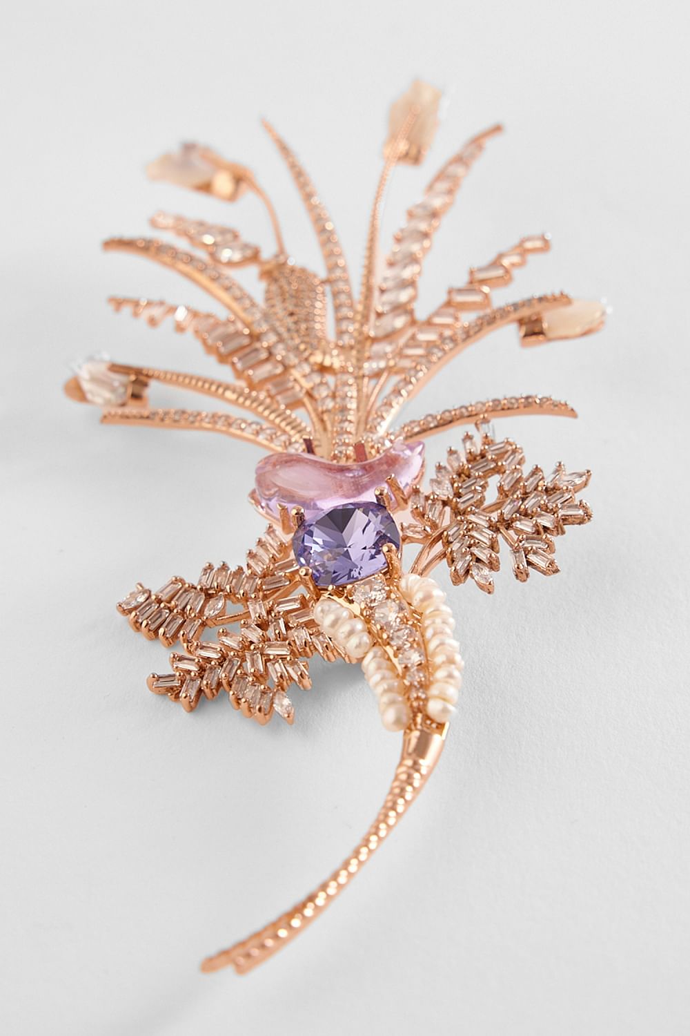 Buy Violet tanzanite and cubic zirconia brooch by Outhouse at