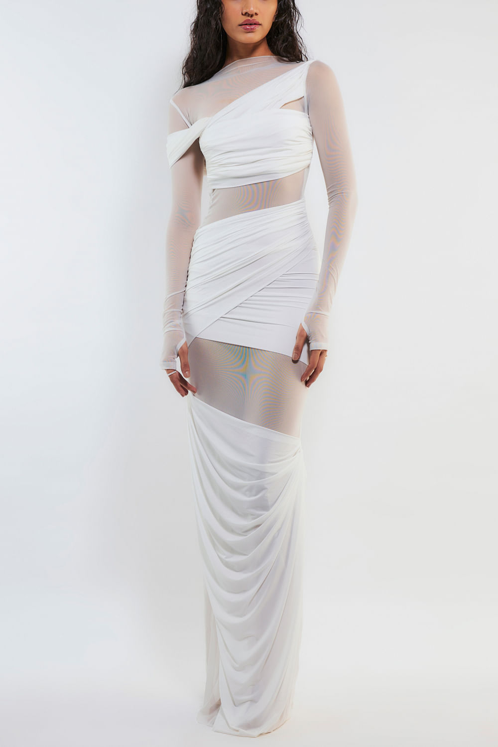 Elaborately Beaded Draping Chiffon Goddess Gown – Erica's Creative Cavalcade