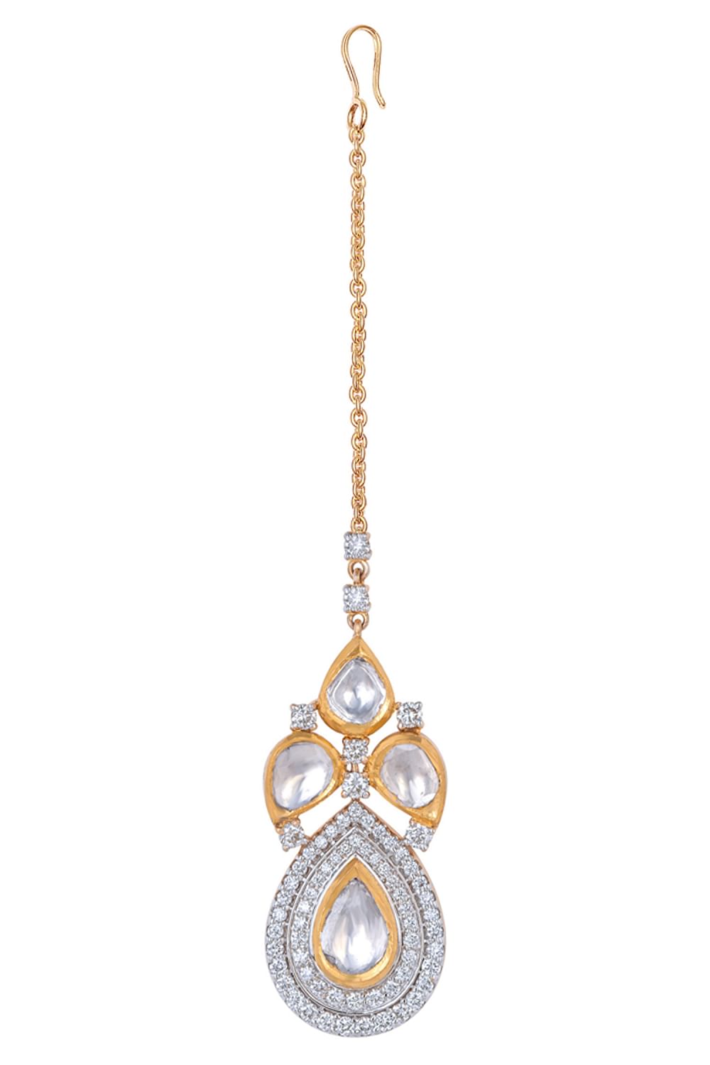 Uncut diamond maang tikka new arrivals