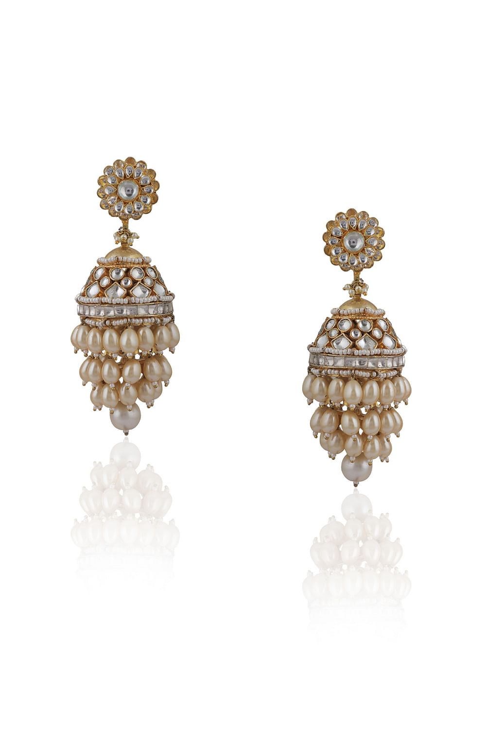 White 2025 moti jhumka